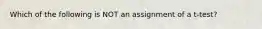 Which of the following is NOT an assignment of a t-test?