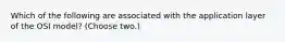 Which of the following are associated with the application layer of the OSI model? (Choose two.)