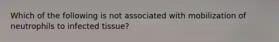 Which of the following is not associated with mobilization of neutrophils to infected tissue?