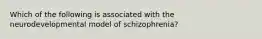 Which of the following is associated with the neurodevelopmental model of schizophrenia?