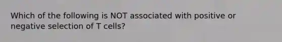 Which of the following is NOT associated with positive or negative selection of T cells?