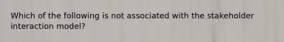 Which of the following is not associated with the stakeholder interaction model?