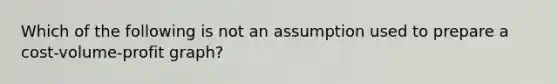 Which of the following is not an assumption used to prepare a cost-volume-profit graph?