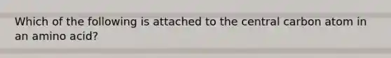 Which of the following is attached to the central carbon atom in an amino acid?