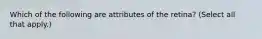 Which of the following are attributes of the retina? (Select all that apply.)