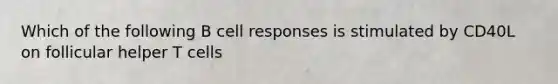 Which of the following B cell responses is stimulated by CD40L on follicular helper T cells