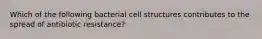 Which of the following bacterial cell structures contributes to the spread of antibiotic resistance?