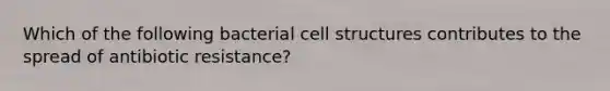 Which of the following bacterial cell structures contributes to the spread of antibiotic resistance?