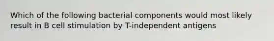 Which of the following bacterial components would most likely result in B cell stimulation by T-independent antigens