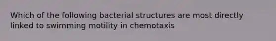 Which of the following bacterial structures are most directly linked to swimming motility in chemotaxis