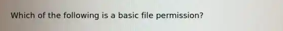 Which of the following is a basic file permission?