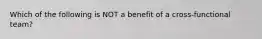 Which of the following is NOT a benefit of a cross-functional team?