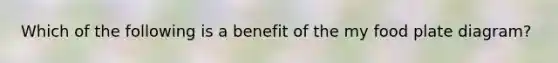 Which of the following is a benefit of the my food plate diagram?