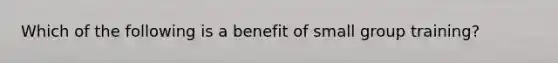 Which of the following is a benefit of small group training?