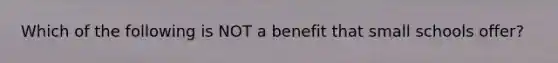 Which of the following is NOT a benefit that small schools offer?