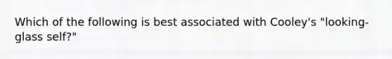 Which of the following is best associated with Cooley's "looking-glass self?"