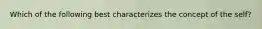 Which of the following best characterizes the concept of the self?