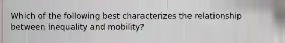 Which of the following best characterizes the relationship between inequality and mobility?