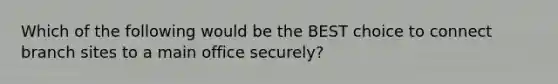 Which of the following would be the BEST choice to connect branch sites to a main office securely?