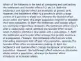 Which of the following is the best at comparing and contrasting the bottleneck and founder effects? (2 pts.) A. Both the bottleneck and founder effect are examples of genetic drift. However, the bottleneck effect is a process in which a large portion of a genome is wiped out, whereas the founder effect occurs when members of a larger population migrate to establish their own population. B. Both the bottleneck and founder effect are examples of gene flow. However, the bottleneck effect occurs after a cataclysmic event, whereas the founder effect occurs when mutations introduce new alleles into a population. C. Both the bottleneck and founder effect change the genetic structure of a population. However, the bottleneck effect occurs when inbreeding depression kills off part of a population, whereas the founder effect relies on nonrandom mating. D. Both the bottleneck and founder effect change the genetic structure of a population. However, the bottleneck effect reduces or eliminates alleles within a population, whereas the founder effect introduces or increases alleles.