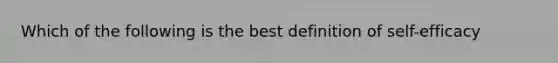 Which of the following is the best definition of self-efficacy