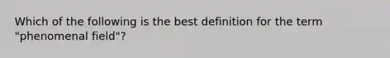 Which of the following is the best definition for the term "phenomenal field"?