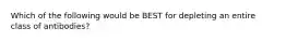 Which of the following would be BEST for depleting an entire class of antibodies?