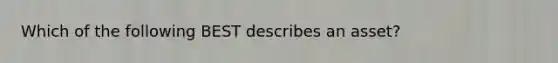 Which of the following BEST describes an asset?