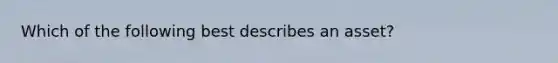 Which of the following best describes an asset?