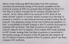 Which of the following BEST describes how ATP synthase converts the potential energy of the proton gradient to the chemical energy of ATP? Do protons flow through the F0 or F1? The flow of protons through the F0 subunit oxidizes the F1 subunit, which allows ADP to be reduced to ATP. None of the other answer options is correct. Kinetic energy from the flow of protons is stored in a new electrochemical gradient within the F0 subunit. The potential energy of the electrochemical gradient, in turn, is converted to kinetic energy in the F1 subunit and used to catalyze ATP synthesis. The flow of protons through the F0 subunit reduces the F1 subunit, which allows ADP to be oxidized to ATP. Kinetic energy from the flow of protons is converted to the kinetic energy of rotation of the F0 subunit; the rotation of the F0 subunit leads to rotation of the F1 subunit, which can then catalyze ATP synthesis.