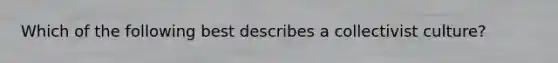 Which of the following best describes a collectivist culture?