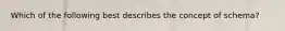 Which of the following best describes the concept of schema?