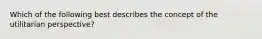 Which of the following best describes the concept of the utilitarian perspective?