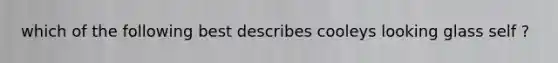 which of the following best describes cooleys looking glass self ?