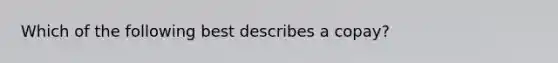 Which of the following best describes a copay?