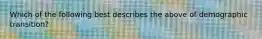 Which of the following best describes the above of demographic transition?