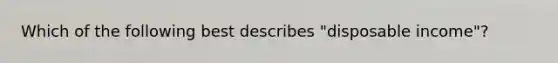 Which of the following best describes "disposable income"?