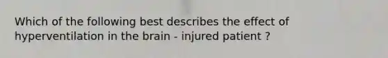 Which of the following best describes the effect of hyperventilation in the brain - injured patient ?