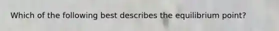 Which of the following best describes the equilibrium point?