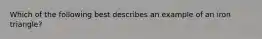 Which of the following best describes an example of an iron triangle?