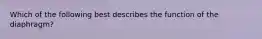 Which of the following best describes the function of the diaphragm?