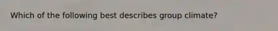 Which of the following best describes group climate?