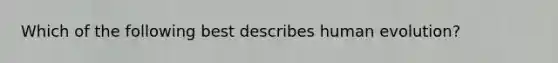 Which of the following best describes human evolution?