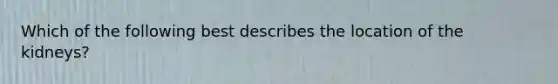 Which of the following best describes the location of the kidneys?