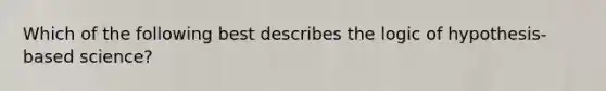 Which of the following best describes the logic of hypothesis-based science?