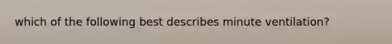 which of the following best describes minute ventilation?