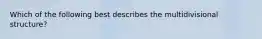 Which of the following best describes the multidivisional structure?