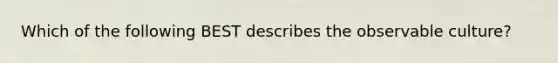 Which of the following BEST describes the observable culture?