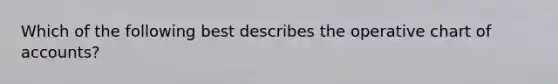 Which of the following best describes the operative chart of accounts?