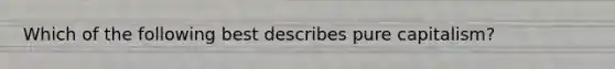 Which of the following best describes pure capitalism?